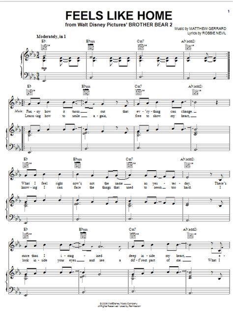 Feels Like Home Sheet Music By Melissa Etheridge Piano Vocal And Guitar