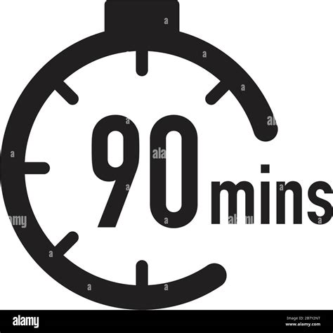 90 Minutes Timer Stopwatch Or Countdown Icon Time Measure Chronometr