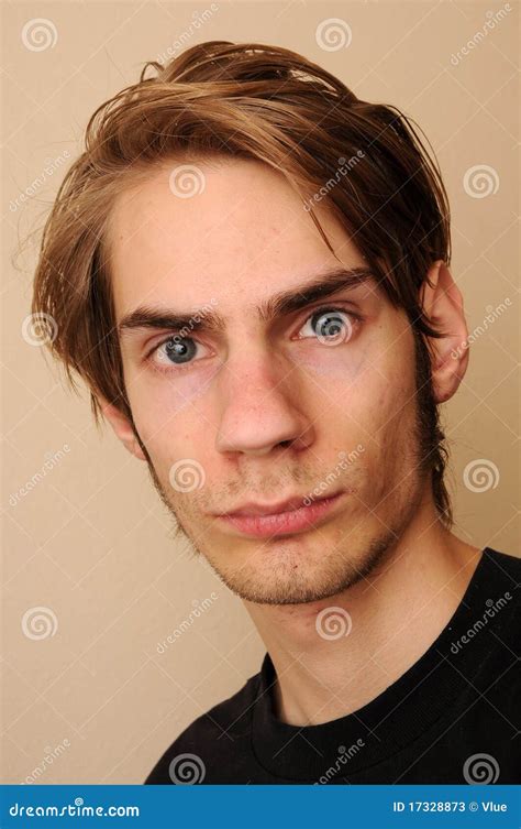 Man Stock Image Image Of Emotionless Stare Wall Male 17328873