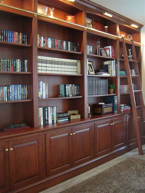 Bookcase Wall With Ladder Office Library Ideas Pinterest Cherries