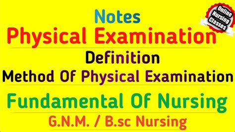Physical Examination Physical Examination Nursing Procedure
