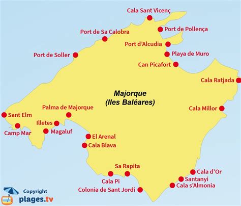 Carte Des Plus Belles Plages De Majorque Compartir Carta Images