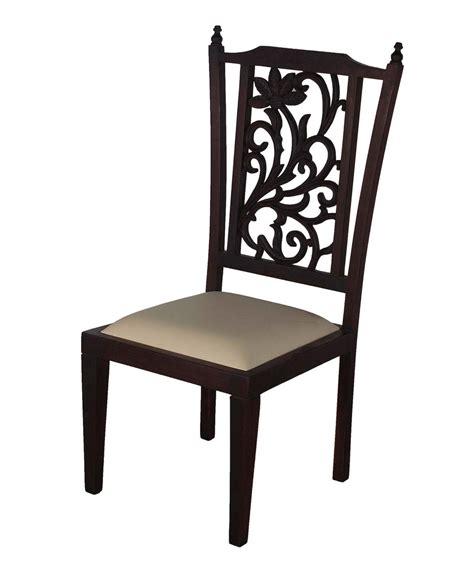 Simplicity is the foundation of this design. Carved Back Teak Wood Chairs - 6 Pcs, HANDCRAFTED CHAIRS