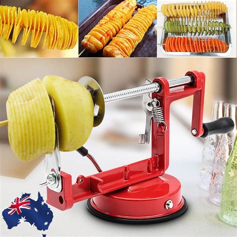Kitchen Red Stainless Steel Twisted Potato Slicer Spiral French Fry
