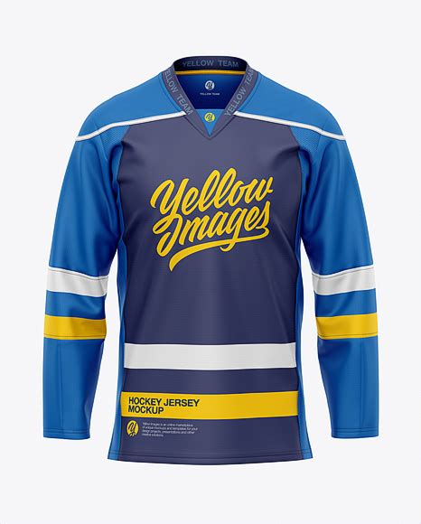 Mens Hockey Jersey Mockup Front View In Apparel Mockups On Yellow