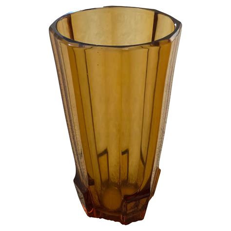 Large Art Deco Art Glass Faceted Vase By Josef Hoffmann For Moser Glassworks For Sale At 1stdibs