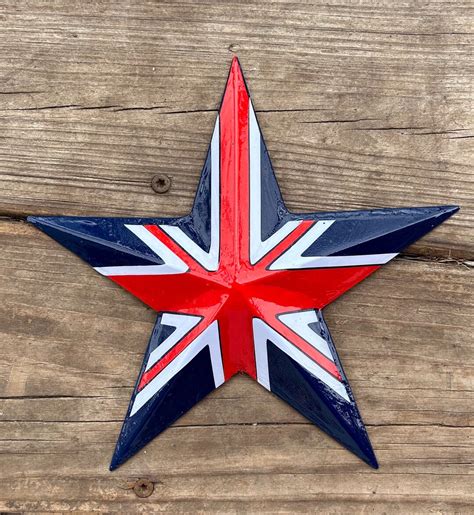 British Flag Star 1 8x8 British Flag Stars Primitive Red White And Blue