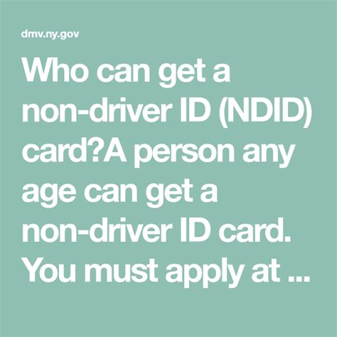 Who Can Get A Non Driver Id Ndid Carda Person Any Age Can Get A Non