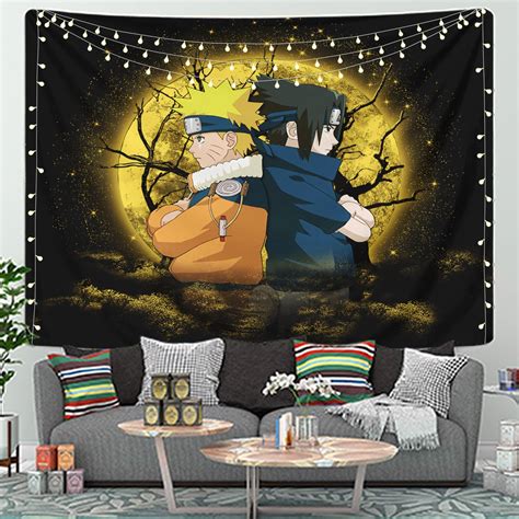 Naruto Sasuke Moonlight Tapestry Room Decor Nearkii