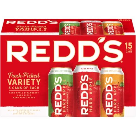 Redds Fresh Picked Variety Hard Apple Ale Beer 15 Cans 12 Fl Oz