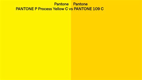 Pantone P Process Yellow C Vs Pantone 109 C Side By Side Comparison