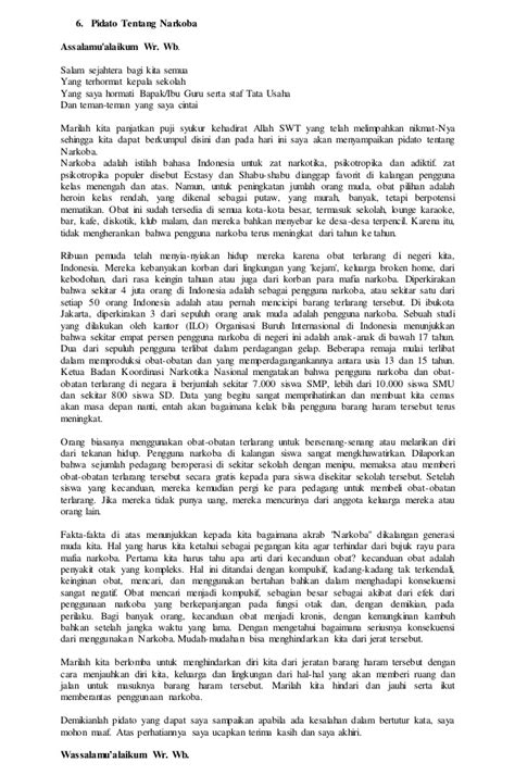Contoh Pidato Tentang Narkoba - Druckerzubehr 77 Blog