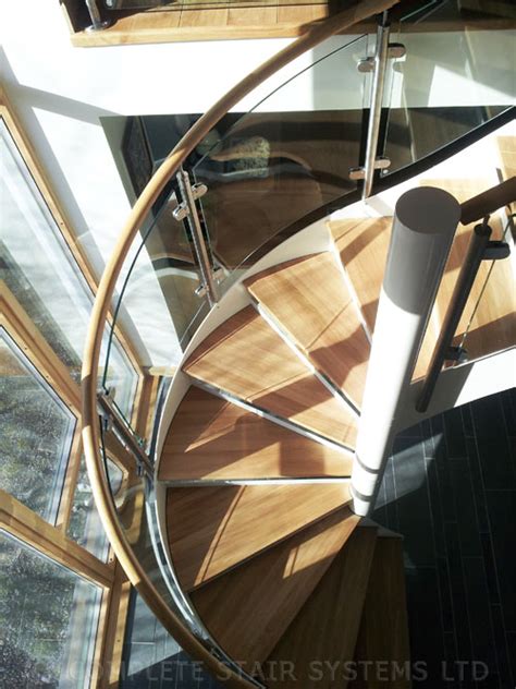 Spiral Staircase Scotland Ullapool Project With Curved Glass Balustrade