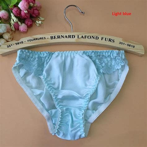 Sexy Lace Satin Panties For Woman Soft Antibacterial Silk Underwear Low Waist Vibrate Panties