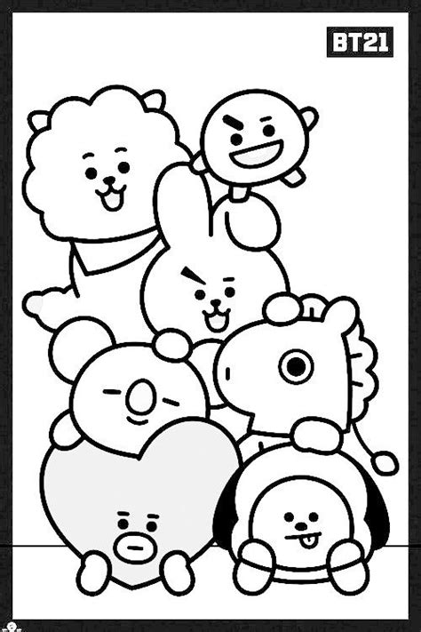 Bt21 Colouring Page Drawings To Trace Bts Drawings Coloring Books