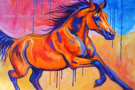 Paintings By Theresa Paden Abstract Horse Painting In Southwest Colors