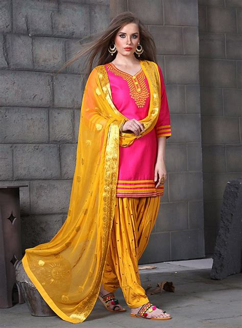 Pink Cotton Punjabi Suit 144749 Fashion Punjabi Dress Saree Designs