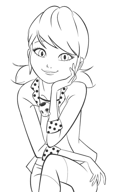 Online Coloring Book Marinette From Tikki Coloring Page Drukuj