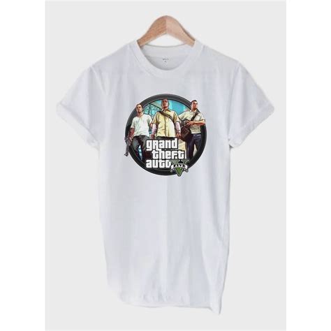 Camiseta Poliéster Grand Theft Auto V Rockstar Games Gta 5 Em Promoção