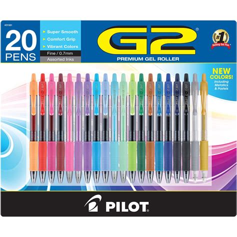 Pilot G2 Premium Metallics And Pastel Retractable Gel Ink Rolling Ball