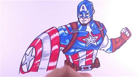 How To Draw Captain America Avengers Marvel Drawings Youtube