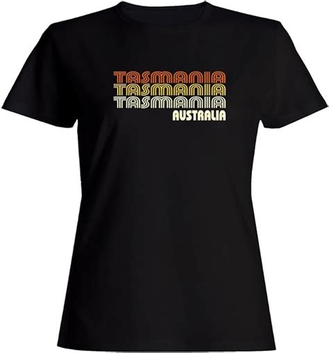 Idakoos Retro Color Tasmania Cities Women T Shirt Uk