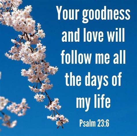 Psalms 236 Surely Goodness And Mercy Shall Follow Me All The Days Of