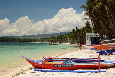 Fishing Boats Bulabog Beach Boracay Island Aklan Western Visayas