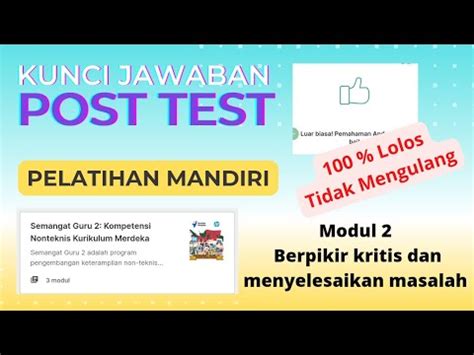 Post Test Pelatihan Mandiri Topik 9 Modul 2 YouTube