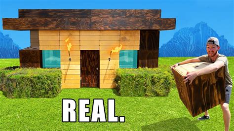 We Built A House With Real Minecraft Blocks Youtube