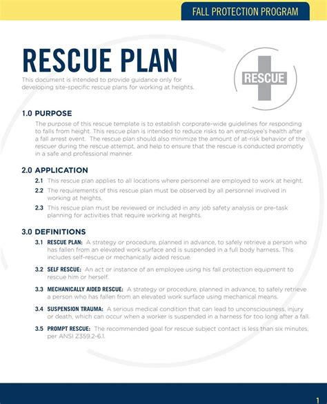 Warning signs (thoughts, images, mood, situation, behavior) that a crisis may be developing: Rescue Plan Fall Protection Program - Pdf Free Download pertaining to Fall Protection ...