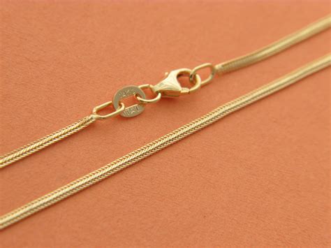 Real 14k Gold Foxtail Chain 2mm Necklace With Lobster Clasp Etsy
