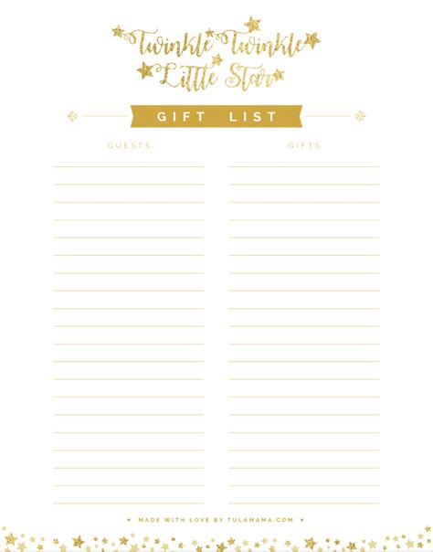 50+ free adorable baby shower printables for a perfect party. Free Printable Gift Tracker For Any Occasion - Tulamama