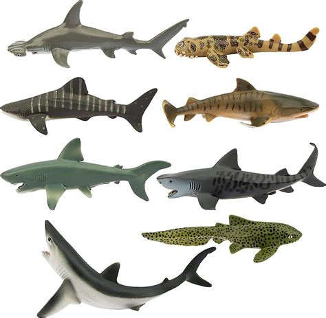 Toymany 8pcs Shark Toys Sea Creature Animals Figures