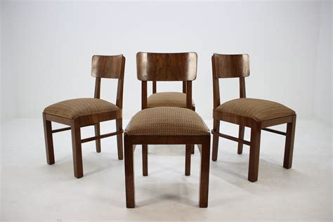 Art Deco Wooden Dining Chairs 1930s Set Of 4 For Sale At Pamono