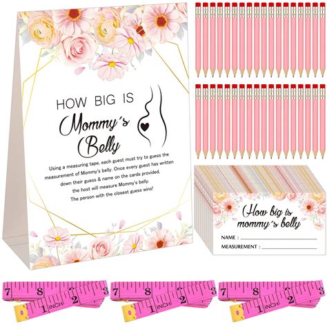 Buy Set Of 76 Baby Shower Game Kit How Big Is Mommys Belly Sign
