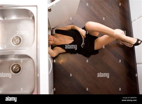 Sexy Plumber Woman Stock Photo Alamy