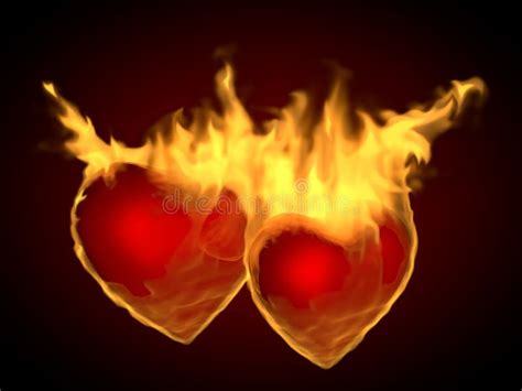 Flaming Hearts Stock Illustration Illustration Of Hearts 25444224