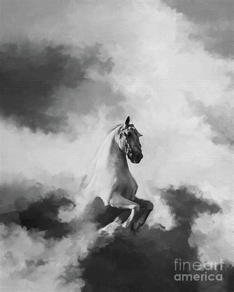 Horse In The Clouds Painting By Gull G