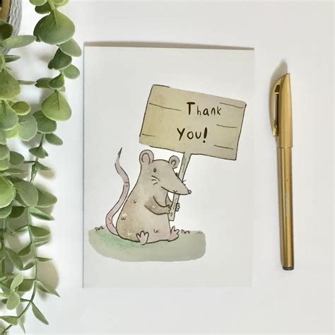 Cute Thank You Card Thank You Note For Children Thank You Etsy Uk