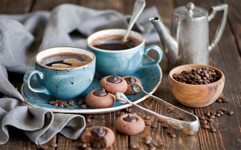 Chocolate cookies and delicious coffee in the morning Wallpaper ...