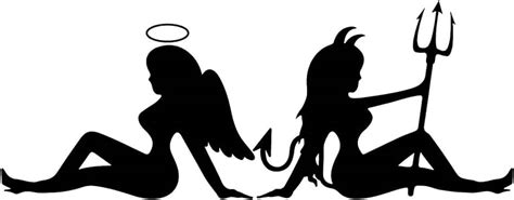 Amazon Com Sexy Angel And Devil Girl Silhouette Naughty And Nice Vinyl