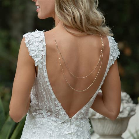 Bridal Pearl Back Necklace Jewelry Backdrop Sterling Silver Necklace
