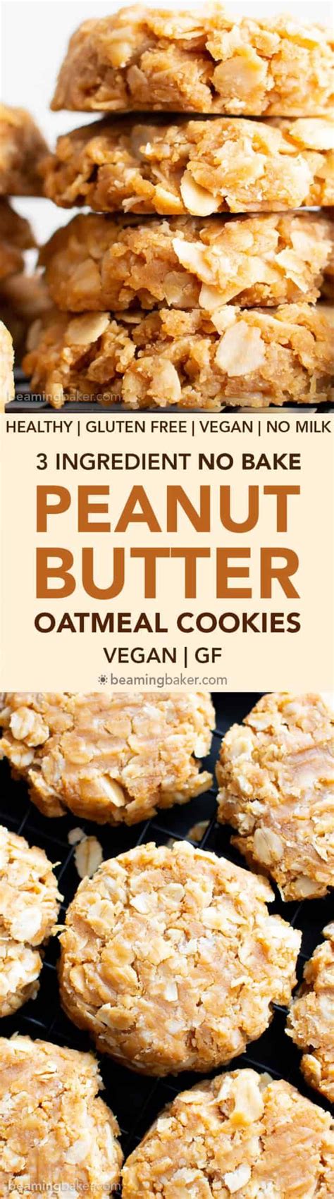 I basically double your recipe (2 cups superchunk peanut butter, 2 cups sugar 1 cup brown, 1 cup white, 2 eggs) and. 3 Ingredient No Bake Peanut Butter Oatmeal Cookies ...