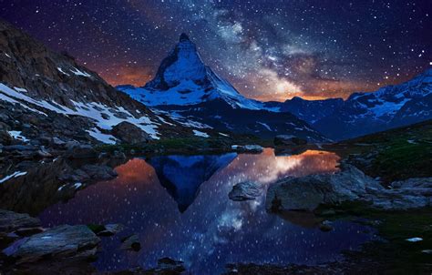 Swiss Alps Matterhorn Mountain Peak Wallpaper Photos Cantik