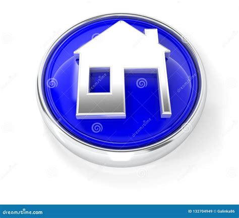 Home Icon On Glossy Blue Round Button Stock Illustration Illustration