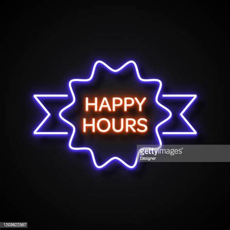 Happy Hour Neon High Res Illustrations Getty Images