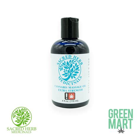 Sacred Herb Medicinals Extra Strength Massage Oil 4oz Green Mart Beaverton