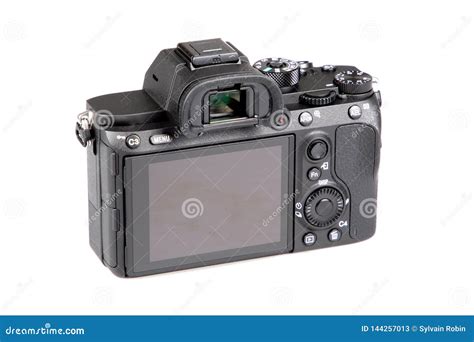 Rear Back View Screen Digital Photo Camera On White Isolated Background
