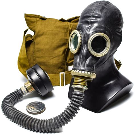 Cold War Soviet Russian Military Gas Mask Gp 5 Back With Hose Etsy